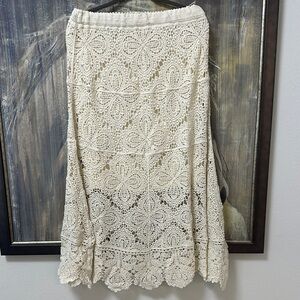 POL Cream Embellished Midi Skirt Resort Wear